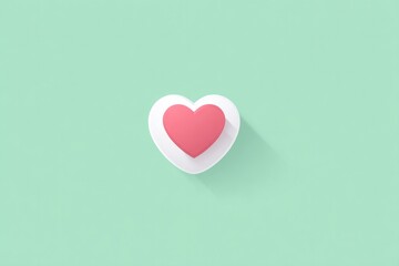 Poster - flat design health heart icon with glow effect