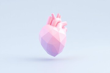 Poster - flat design health heart icon with glow effect
