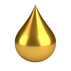 Poster - Golden 3D Candy Drop Smooth Round Sweet With Transparent Background Rendered in High Detail