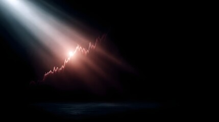 Poster - A dramatic financial graph with a sharp spotlight effect