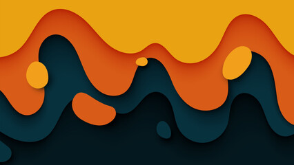 Poster - Abstract Orange Vector Illustration with Decorative Pattern and Wave Design
