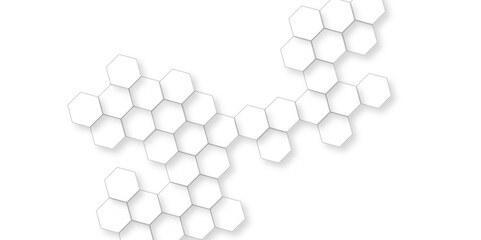 Poster - Abstract hexagon honeycomb white Background, technology abstract background with hexagons mesh, futuristic surface honeycom hexagon pattern, realistic golf dimples tiled vector background.