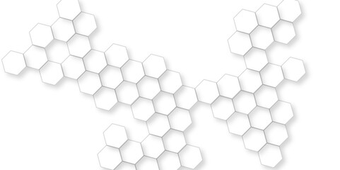 Poster - Abstract hexagon honeycomb white Background, technology abstract background with hexagons mesh, futuristic surface honeycom hexagon pattern, realistic golf dimples tiled vector background.