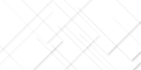 Fototapete - Abstract white geometric background Illustration, Minimal geometric white light background abstract design, white abstract gradient geometric line, modern white light grey square overlapped pattern, 