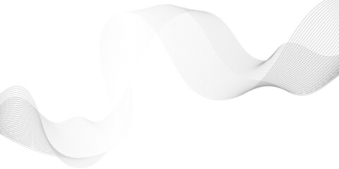 Fototapete - Abstract wavy line black stream element for design, illustration of overlapping curved gray line forming a flowing wave pattern on a white background, abstract vector modern gradient white background.