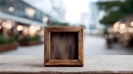 Poster - Wooden square frame with blank middle space for product display