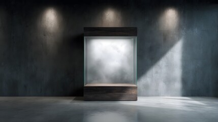 Poster - Minimalist floating frame with transparent center for product display