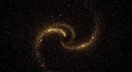 Poster - Golden spiral nebula in deep space