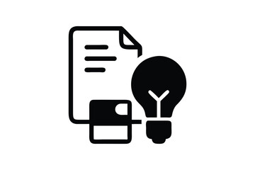 Fototapete - Conceptual icon representing a new idea or innovation emerging from a document or report symbolized by a light bulb