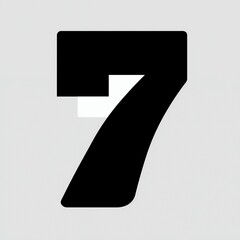 Poster - number seven black bold digit numeric typography design element