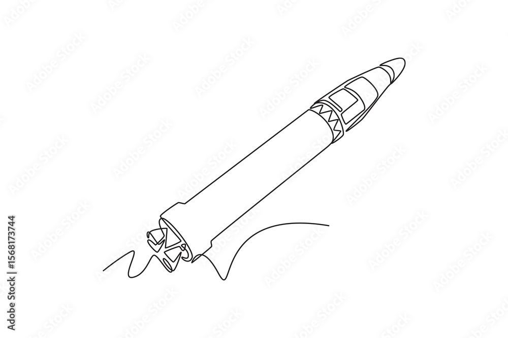 Mobile nuclear ballistic missile. nuclear and missiles concept. Single ...