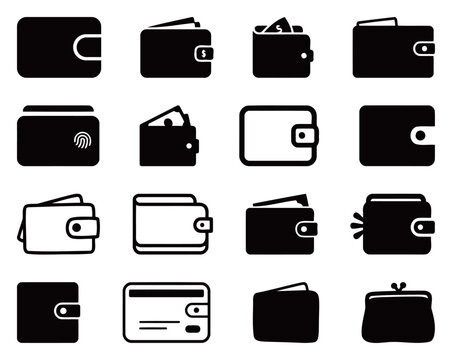 Wallet Icons Set Various Designs and Styles