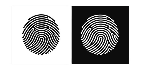 Poster - Fingerprint graphic on backgrounds showing biometric identification security privacy