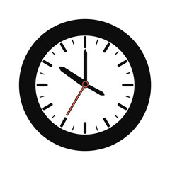 Poster - Clock face with red second hand showing time on a circle round