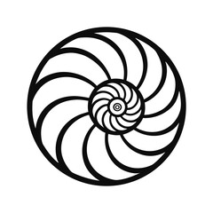 Poster - Nautilus shell with spiral design on graphic