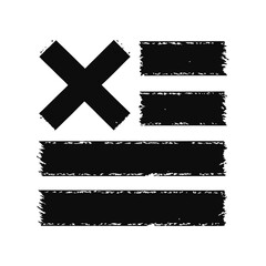 Poster - X shape horizontal rectangles with textured edges on graphic cross
