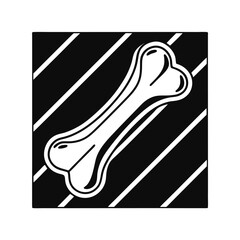 Fototapete - Bone on with diagonal stripes inside a square frame graphic