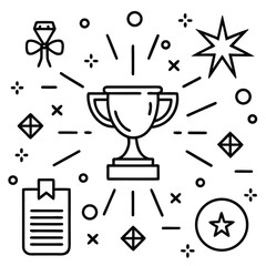 Fototapete - Trophy and award icons set for web and design use