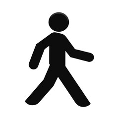 Poster - Silhouette a walking person on a simple graphic symbol