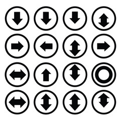 Fototapete - Glossy blue circle web arrow icons set for internet media player button design