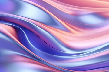 Poster - Soft pastel colors blend seamlessly, forming a mesmerizing display of smooth, wavy shapes, perfect for backgrounds and abstract designs