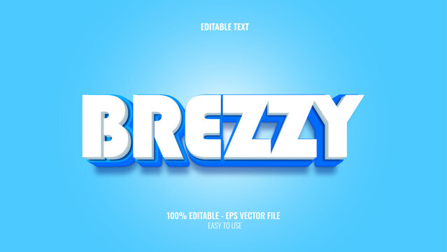 3D text effect style brezzy, editable text effect