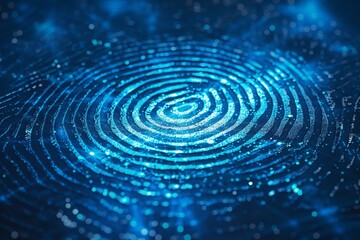 Fototapete - Digital fingerprint showing cyber security and identification