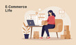© Salman - Representation of remote e-commerce worker, great for web headers, blogs, product promotions, and tutorials