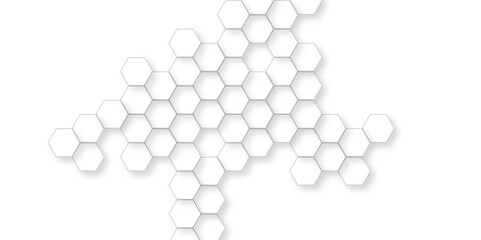 Fototapete - Abstract white hexagon concept background, soft white background, beautiful geometric pattern white gray hexagonal, illustration geometry science and technology.