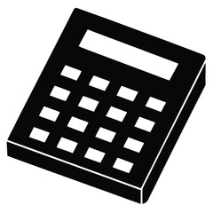 Poster - Simple black icon of a calculator with a display and keypad
