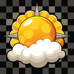 Poster - Detailed Illustration of a Partial Sun