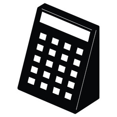 Poster - Simple black and white icon of a desk calendar with a blank display screen