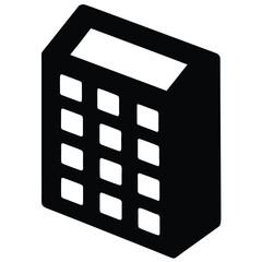 Poster - Simple black icon of a calculator with a white display and buttons