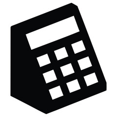 Poster - Simple black icon of a calculator with a blank display and keypad