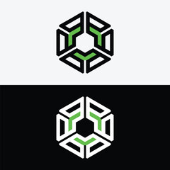 Poster - Abstract hexagon logo design with a modern and geometric style