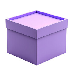 Poster - Lavender Mystery Box 3D Render with Soft Corner Glow on a Blank Top Isolated