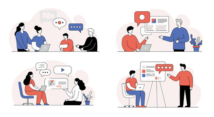 Poster - Collaborative Teamwork Scenes: Diverse People Brainstorming and Presenting Data