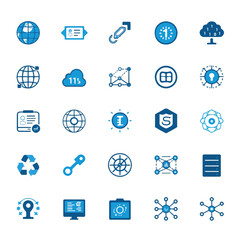 Poster - A comprehensive vector set of social network and web icons for internet business and website design
