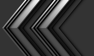 Poster - Abstract grey arrow metallic black geometric design modern futuristic technology background vector