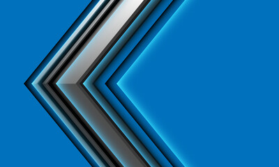 Poster - Abstract grey arrow metallic black geometric design modern futuristic technology on blue background vector