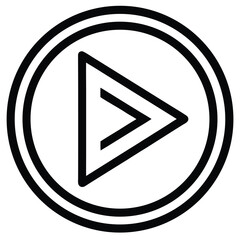 Poster - Modern minimalist black play button icon inside a double circle
