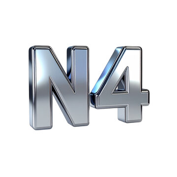 Metallic silver number n 4 design element