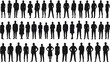 © Sagor Creatives - Silhouette, business, people, standing, team, group, professional, men, women, corporate, black, isolated, formal, employees, crowd, diversity, office, staff, worker, row, posing, colleagues