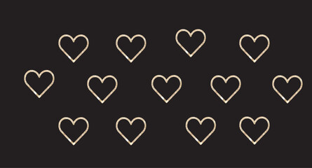 Poster - A collection of outlined heart shapes arranged on a dark backdrop