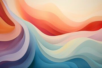 Poster - Smooth, undulating waves of vibrant colors blend seamlessly, forming a dynamic and visually captivating abstract background