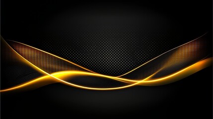 Poster - Black background with a gold wave. The wave is very long and has a lot of dots