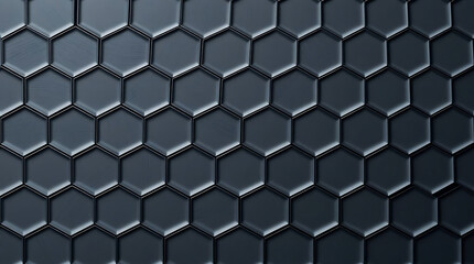 Poster - A dark hexagonal tile pattern creates a geometric and textured background
