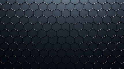 Poster - A dark hexagonal tile pattern creates a geometric and textured background
