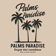 © Retropix - Palm paradise beach club design - summer vibes sunshine graphic print for apparel and posters