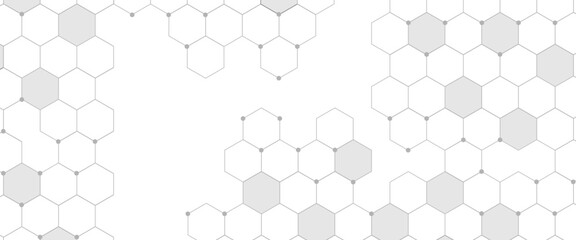 Poster - Vector abstract futuristic hexagonal elements science technology design.